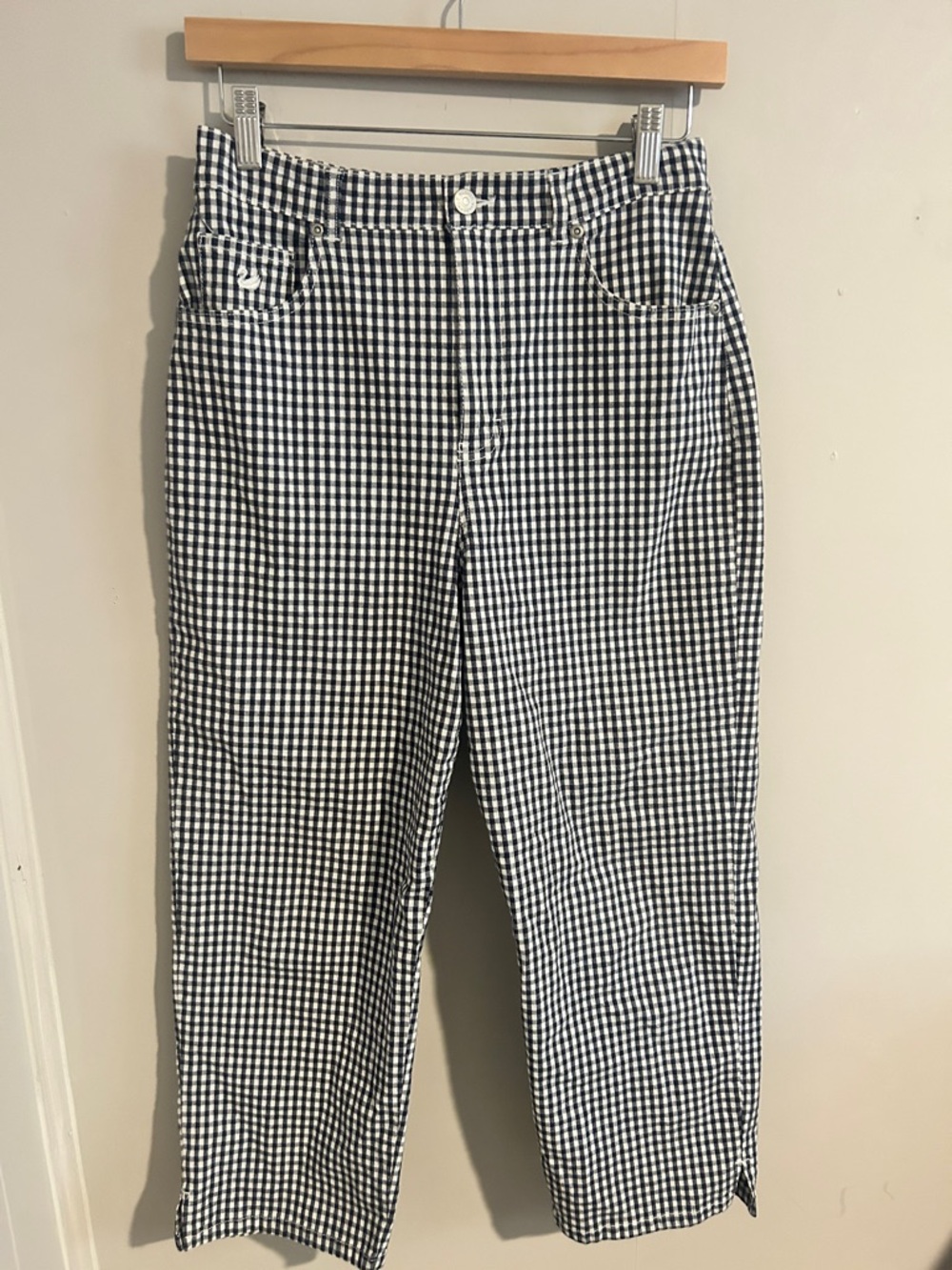 Gloria Vanderbilt Black and White Gingham Cropped Pants